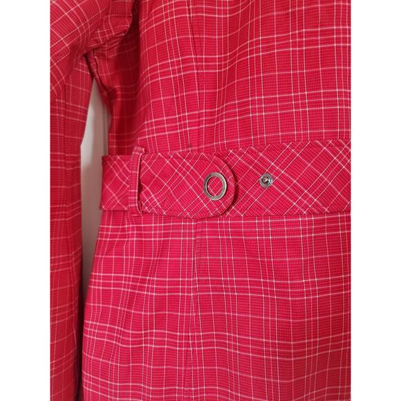 Bergans of Norway 1523 Mandal Lady Red Plaid Outdoor Belted Jacket Women's Large - Picture 15 of 16